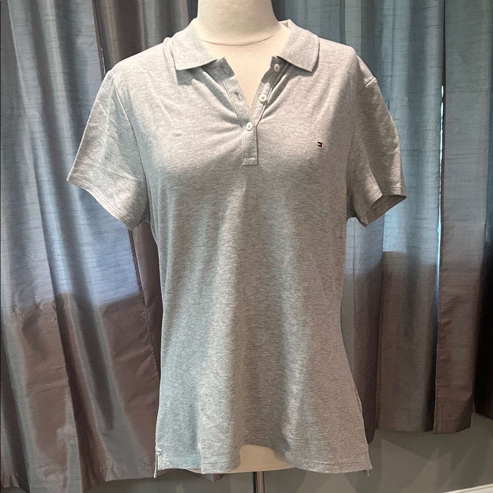 Tommy Hilfiger Heather Gray Short Sleeve Polo NWOT